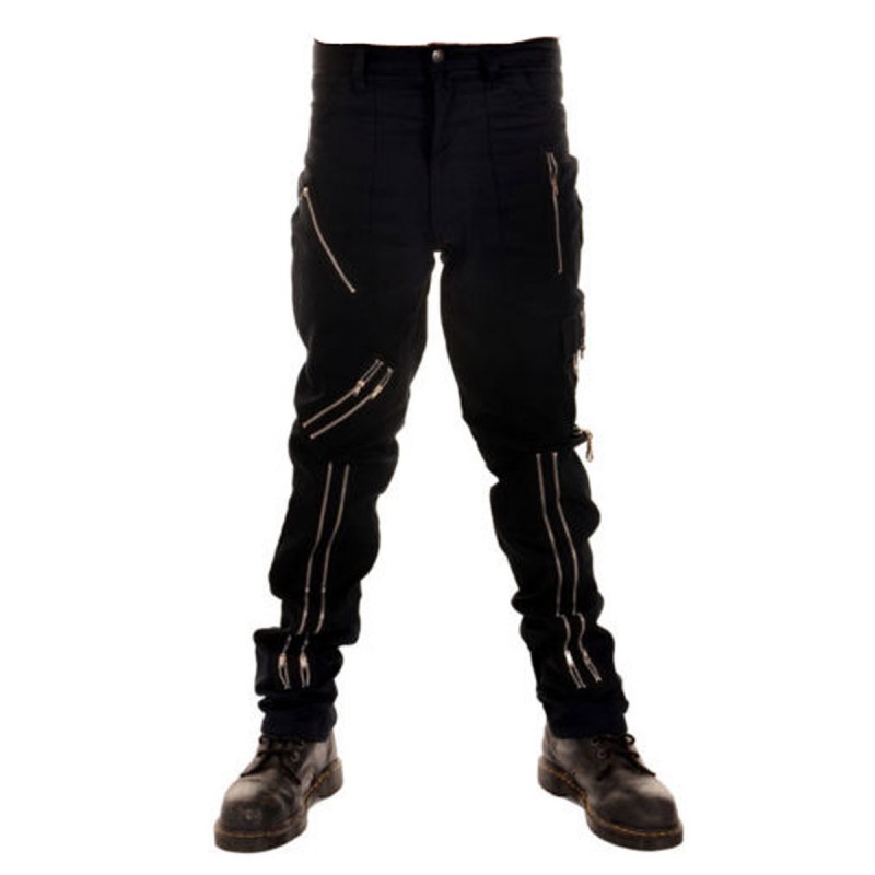 Men GOTHIC Pant Steampunk Punk Rock Zip Bondage Pants